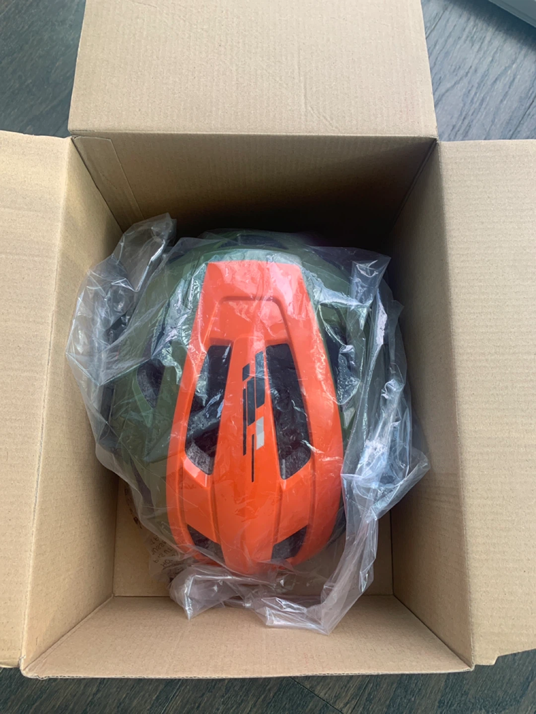 Adult Bike Helmet (58-62cm) - Orange & Green
