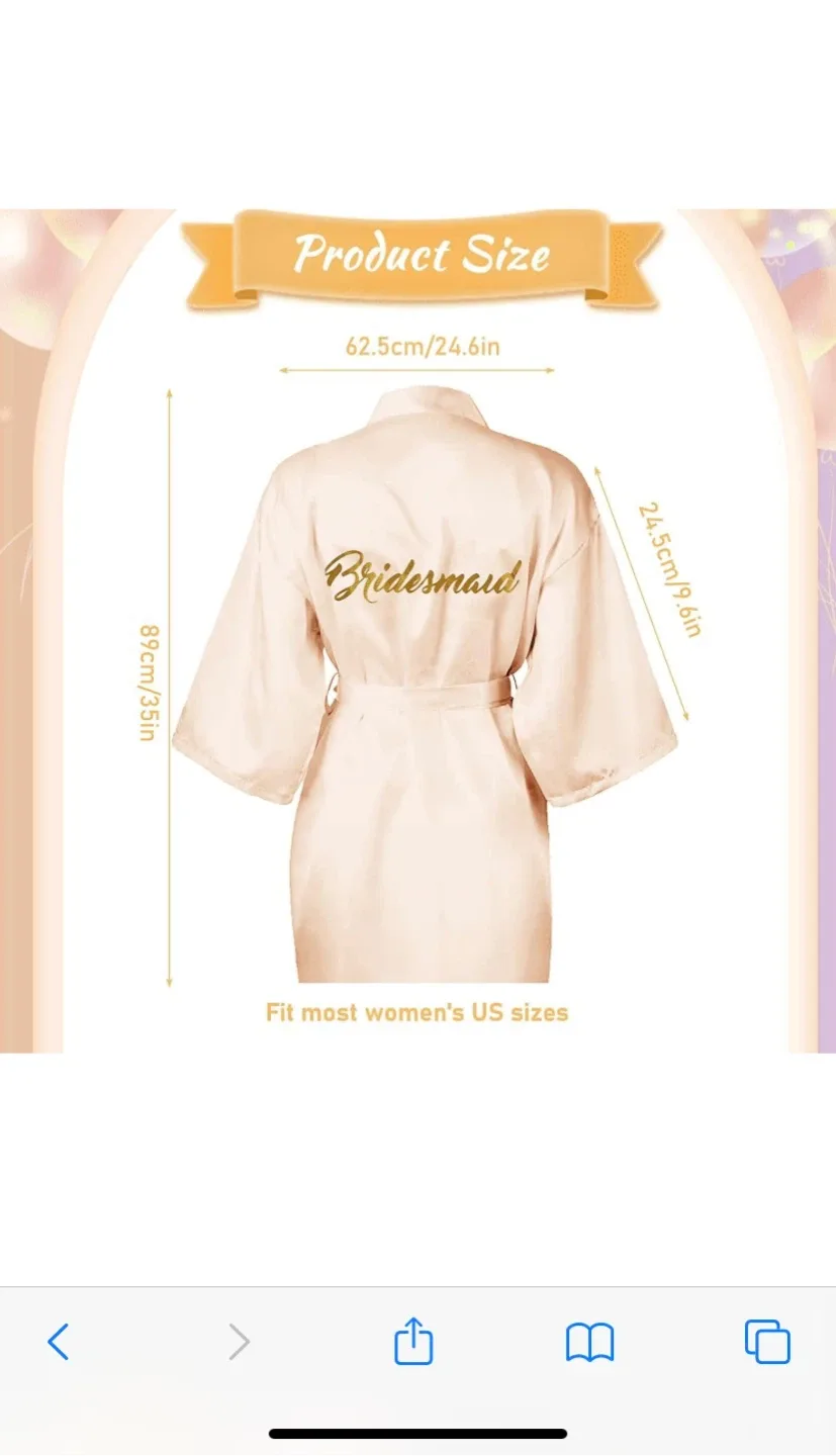Bridesmaid Satin Robe - Fits Most Women's US Sizes thumbnail