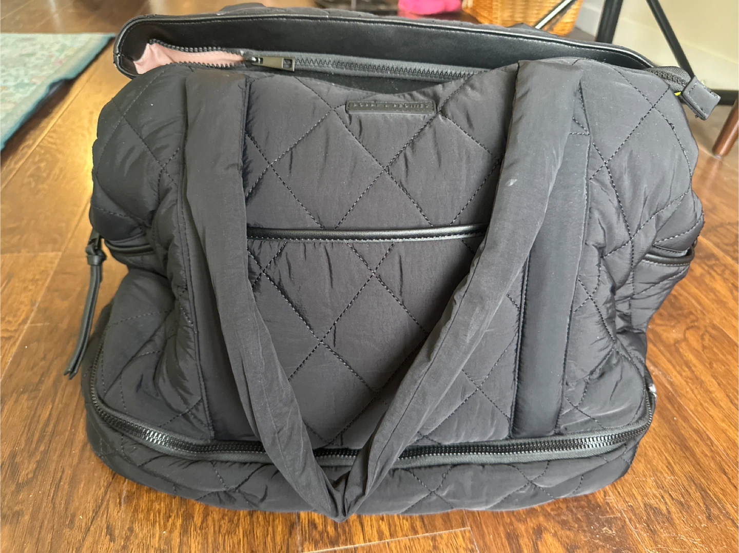 Poppy and Peonies Voyager Quilted Black Bag - photo 2