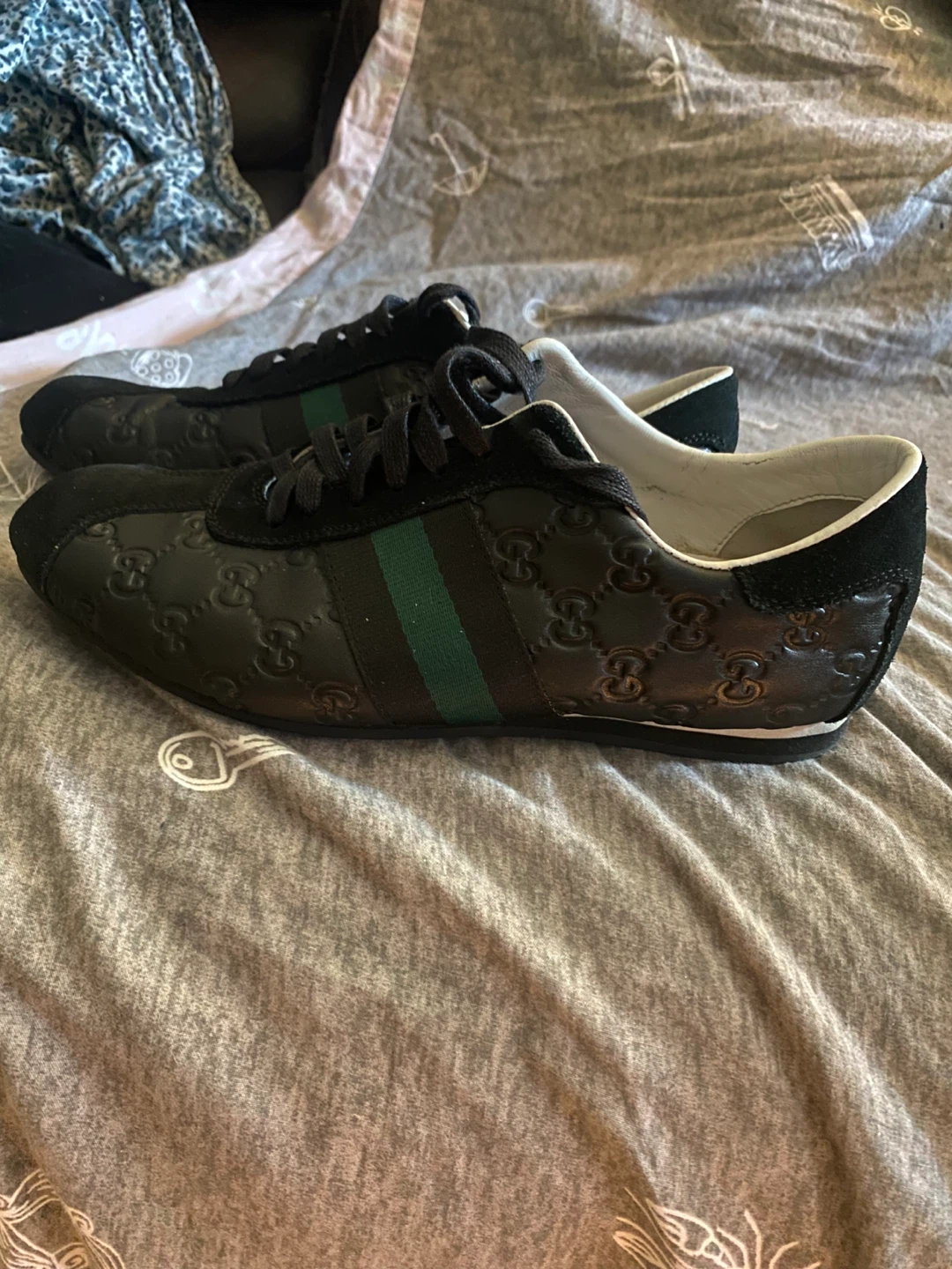 Gucci Leather Sneakers Black Size 42