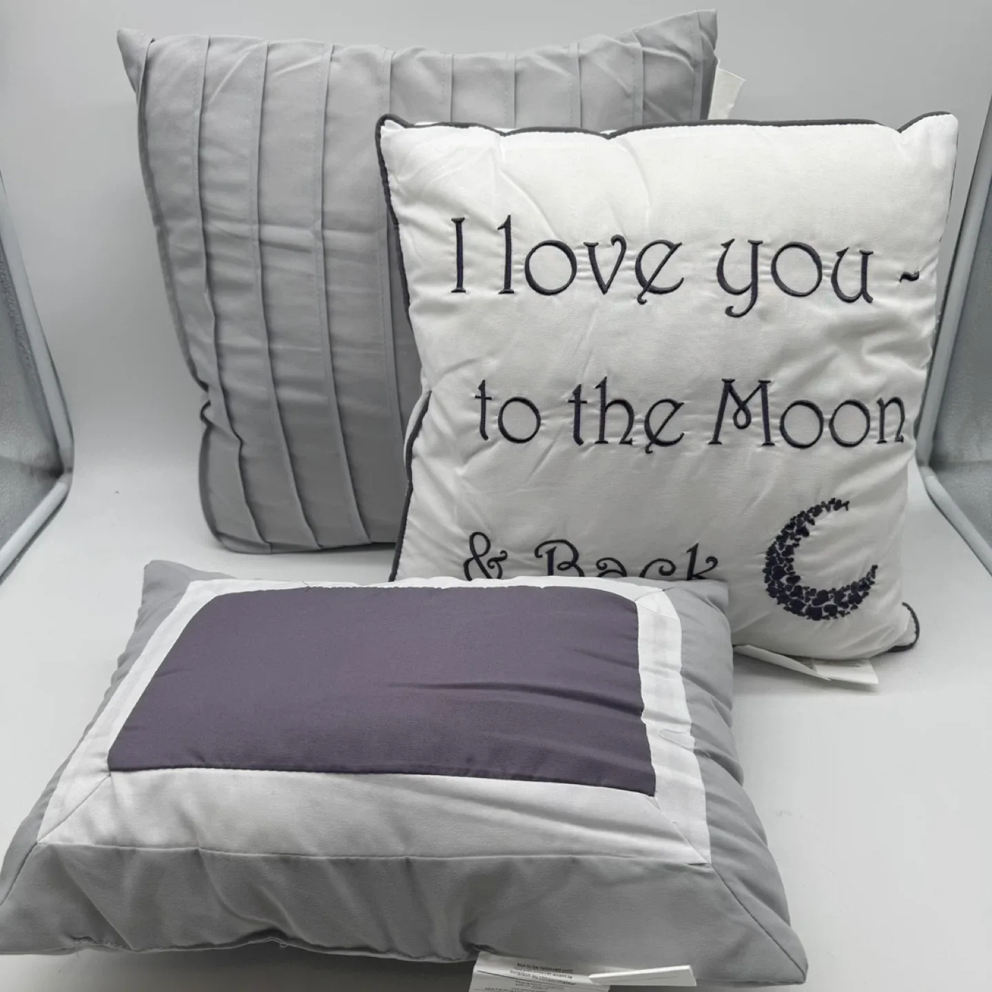 Home Suite 8-Piece Queen Comforter Set -Purple & Grey (New) thumbnail