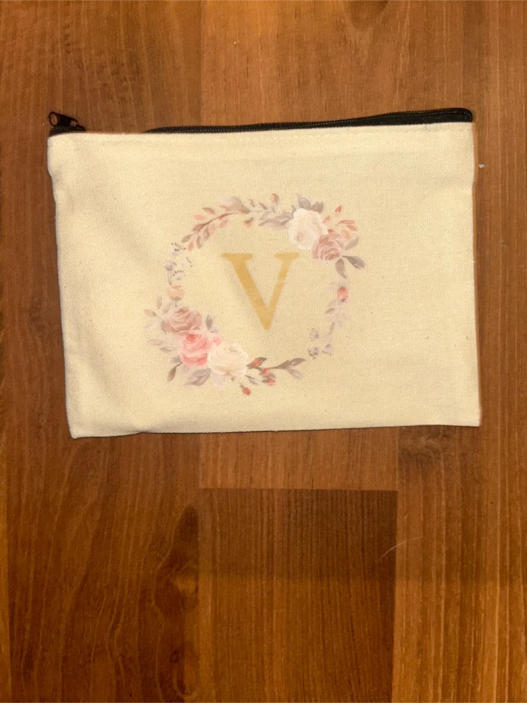 Floral 'V' Zippered Pouch thumbnail