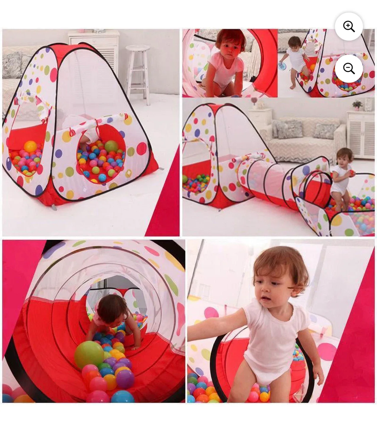 Kids Play Tent with Tunnel and Ball Pit image indicator(6)