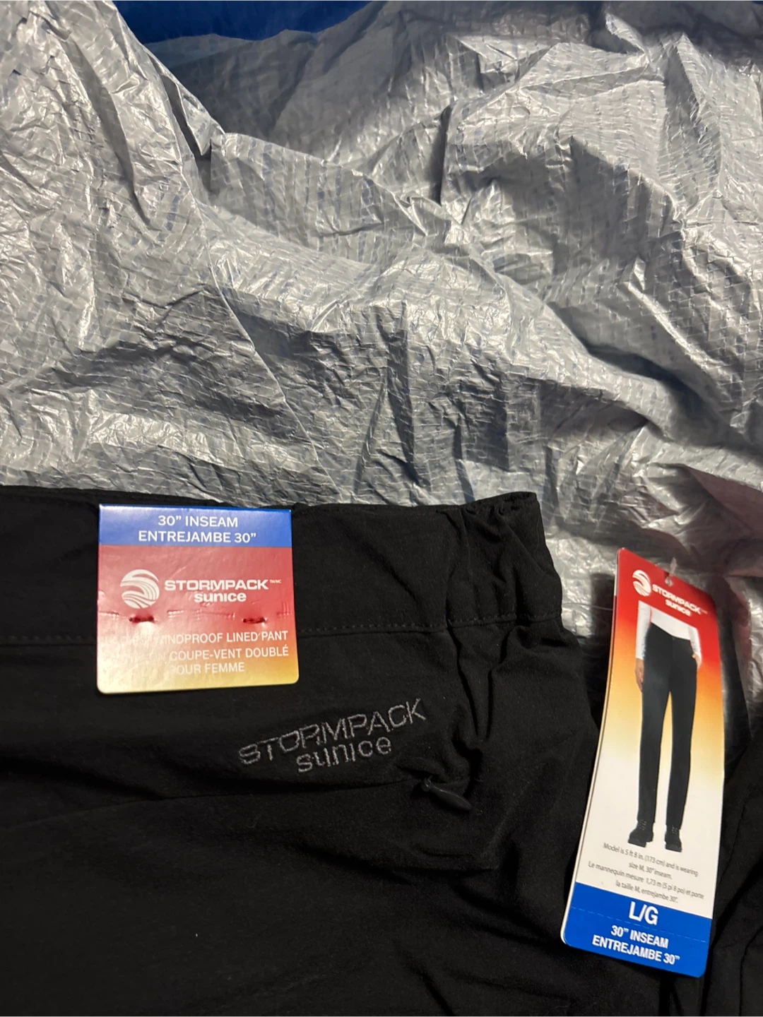 Stormpack Sunice windproof lined Black Pants - Size L/G - photo 3