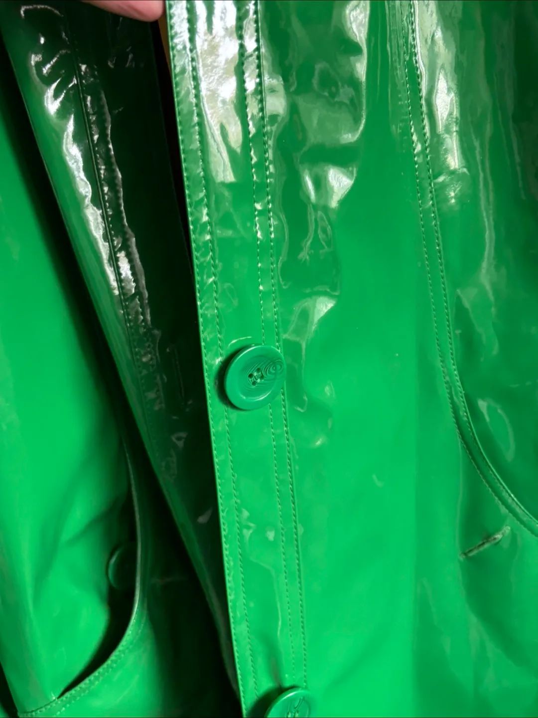 Style&co. Green Vinyl Raincoat - Size S image indicator(5)