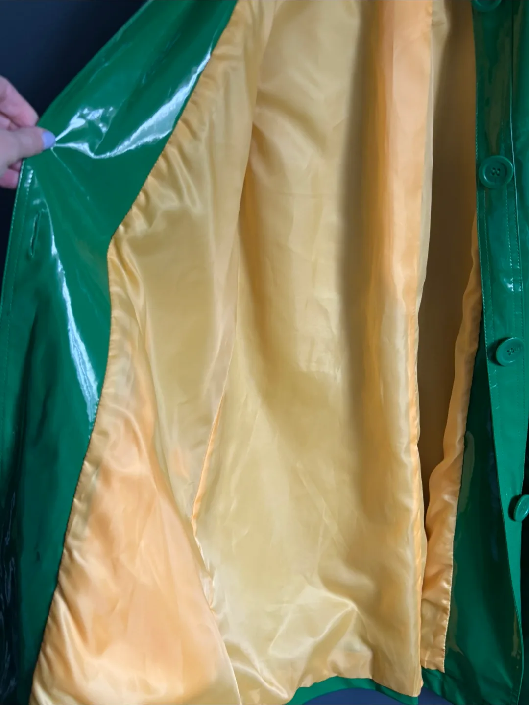 Style&co. Green Vinyl Raincoat - Size S image indicator(3)