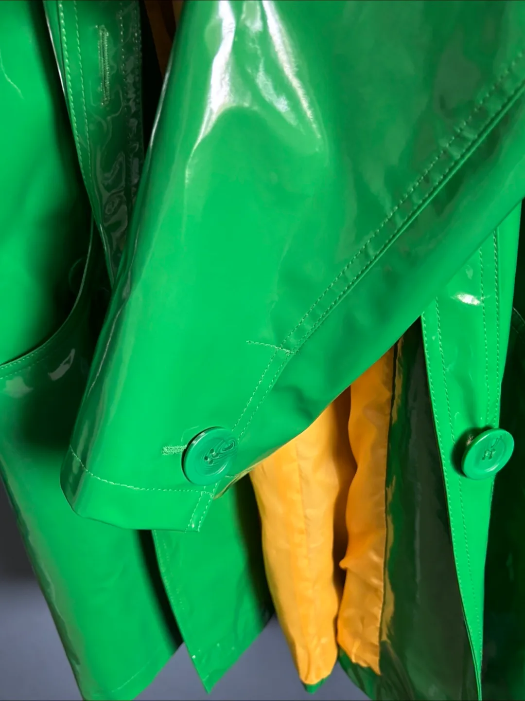 Style&co. Green Vinyl Raincoat - Size S image indicator(8)