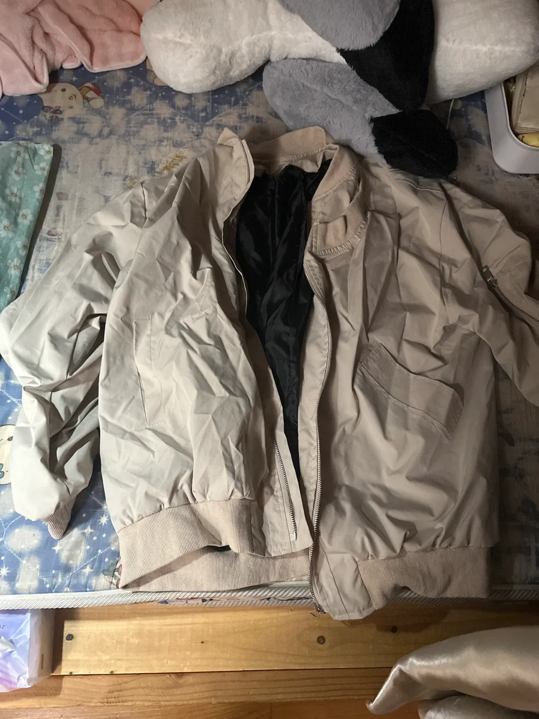 Beige Bomber Jacket thumbnail