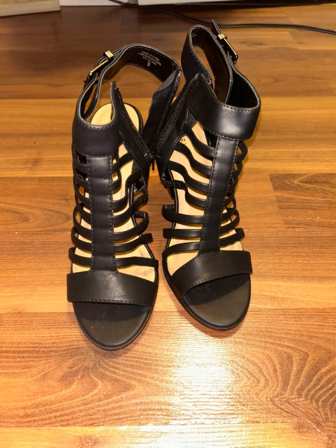 Black Strappy Heels, Size 9 image indicator(2)