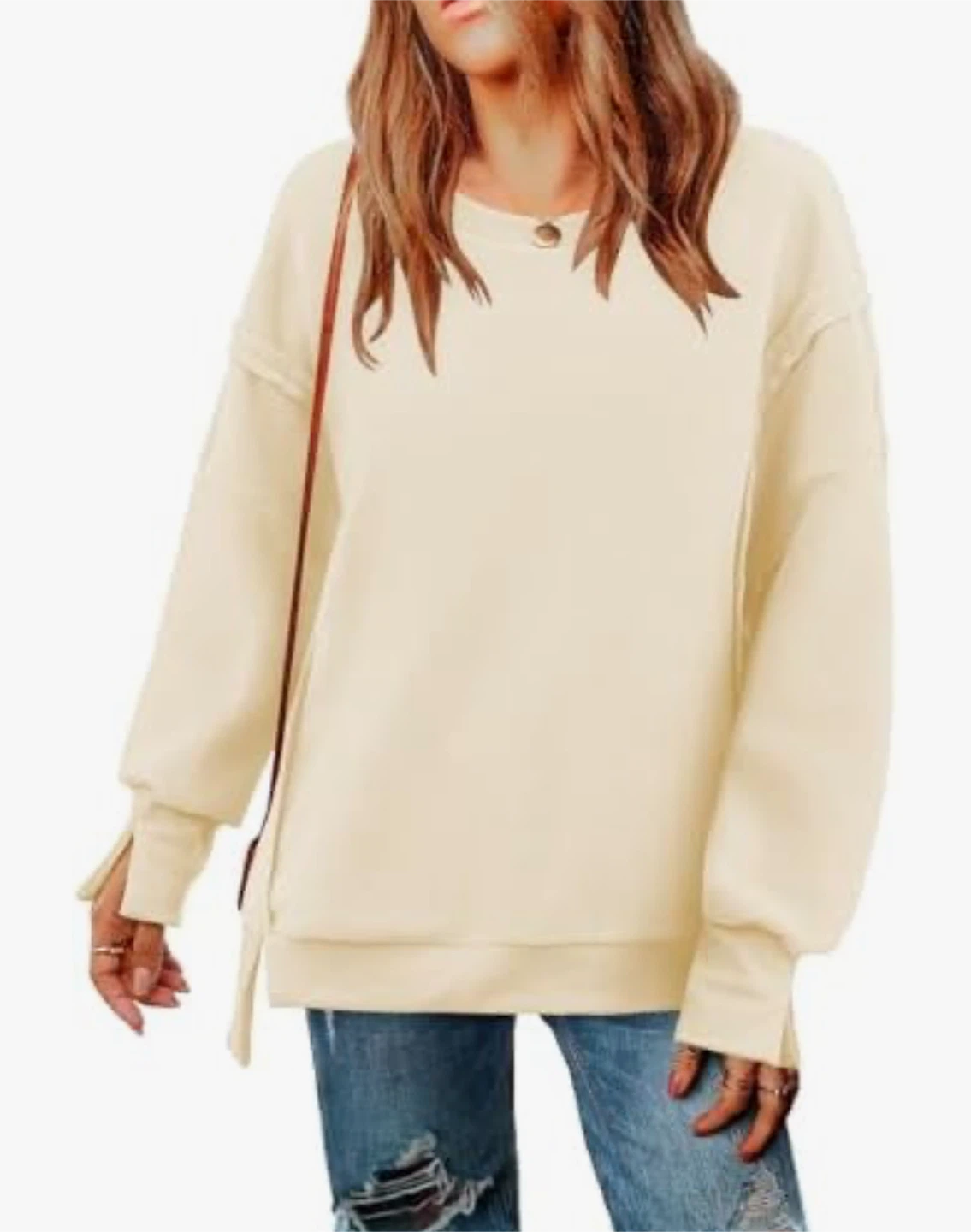 NEW! Zeagoo Oversized Fleece Reverse Seam Oversized Sweatshirt - photo 2