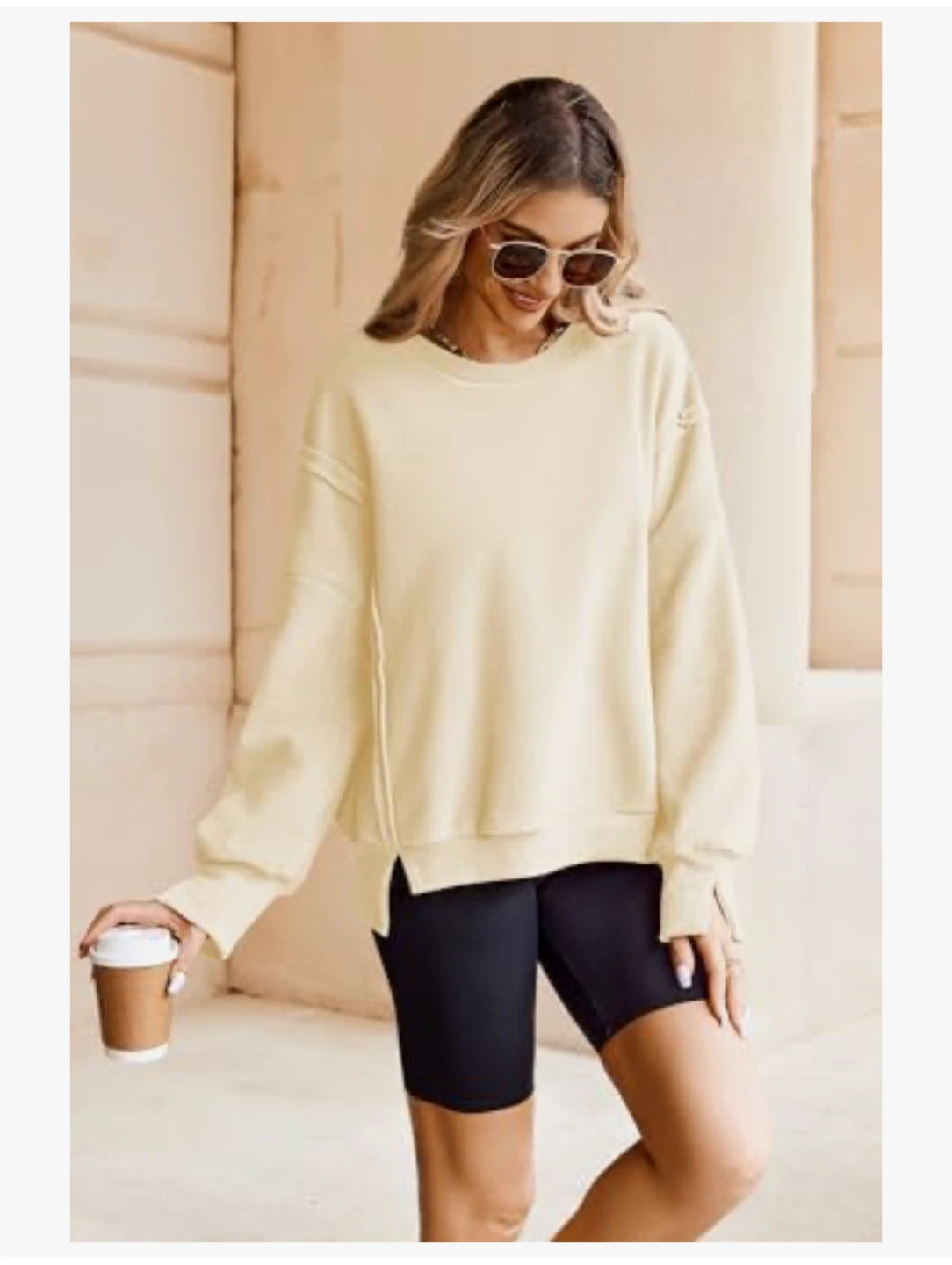 NEW! Zeagoo Oversized Fleece Reverse Seam Oversized Sweatshirt - photo 5