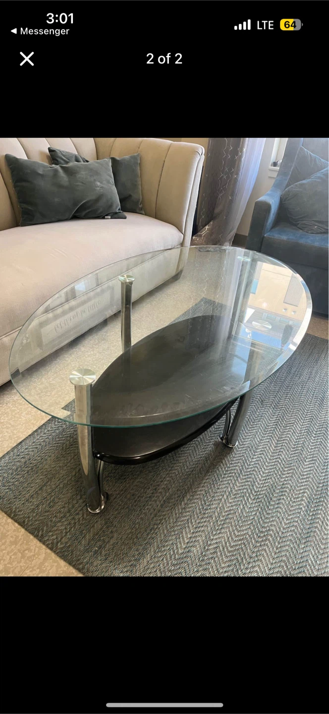 Glass Oval Coffee Table - photo 2