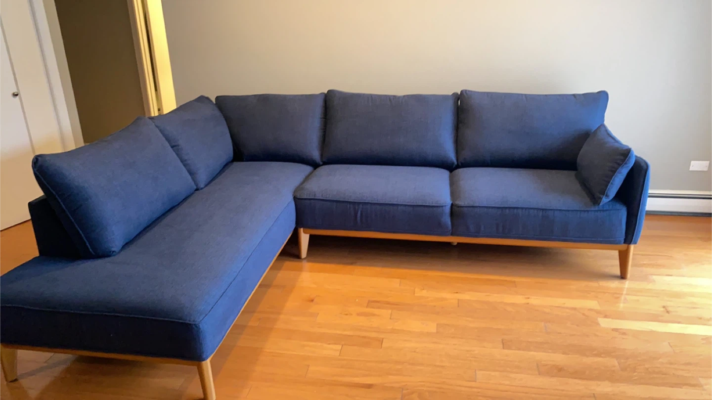 Jollene Midnight Blue 2pc Sectional Sofa