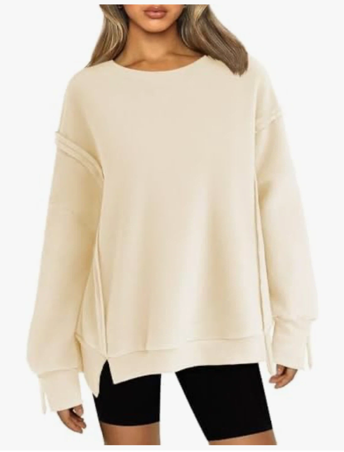 NEW! Zeagoo Oversized Fleece Reverse Seam Oversized Sweatshirt
