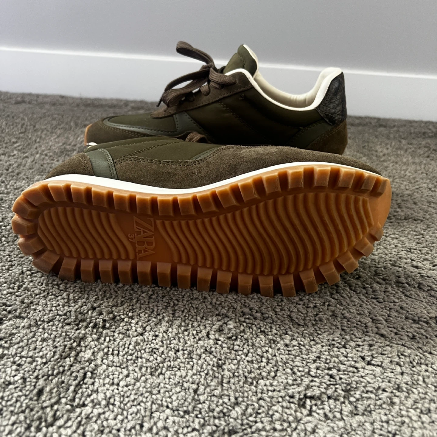 Zara Olive Green Sneakers Size 37
