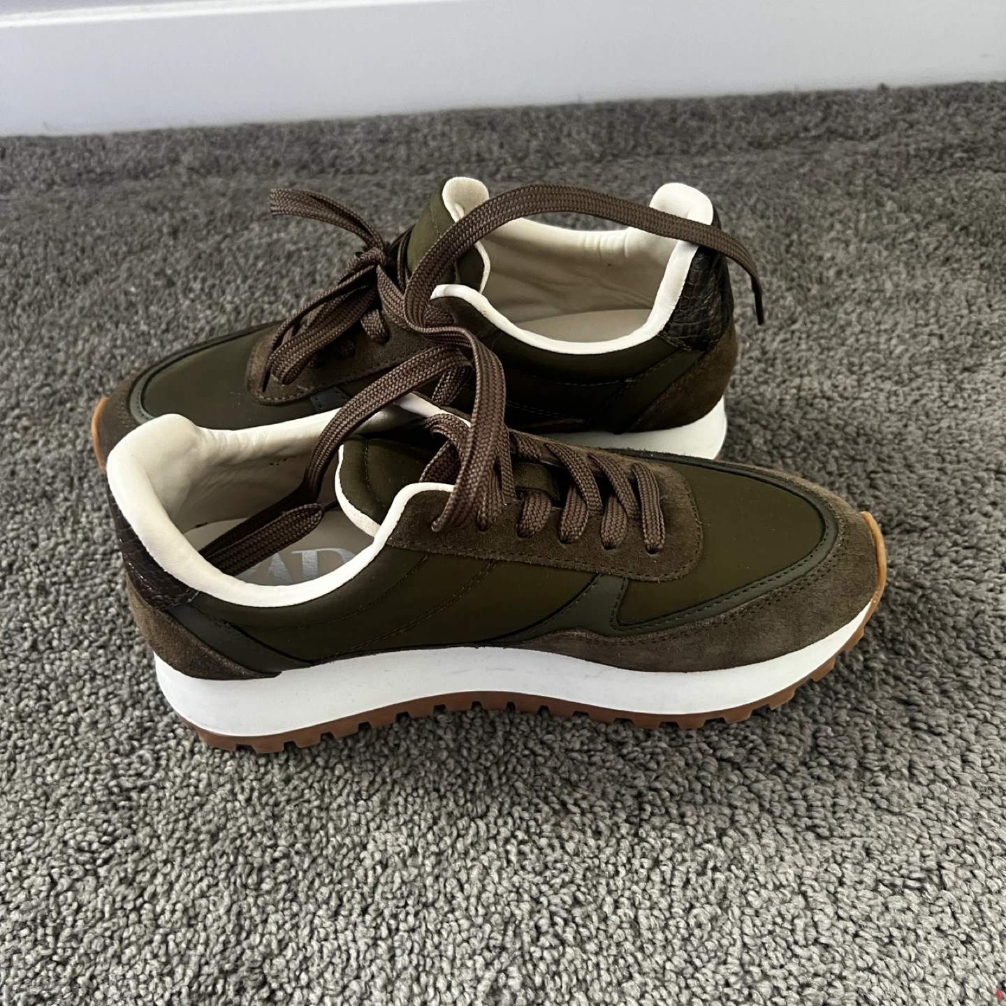 Zara Olive Green Sneakers Size 37 - photo 2