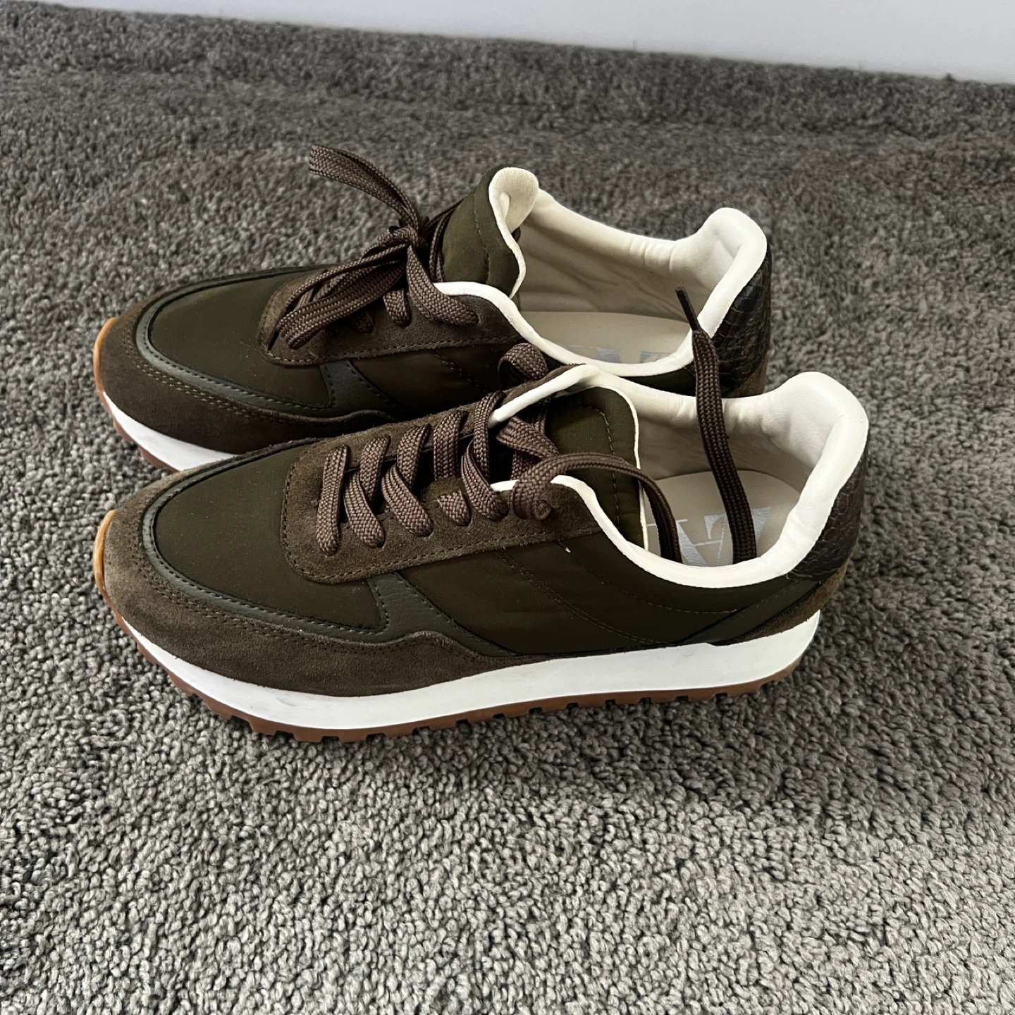 Zara Olive Green Sneakers Size 37 - photo 3