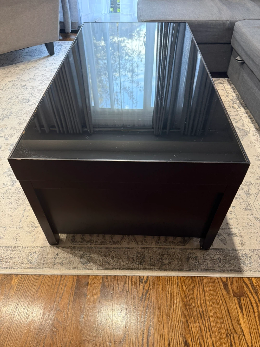 Black Coffee Table with Glass Top - photo 3