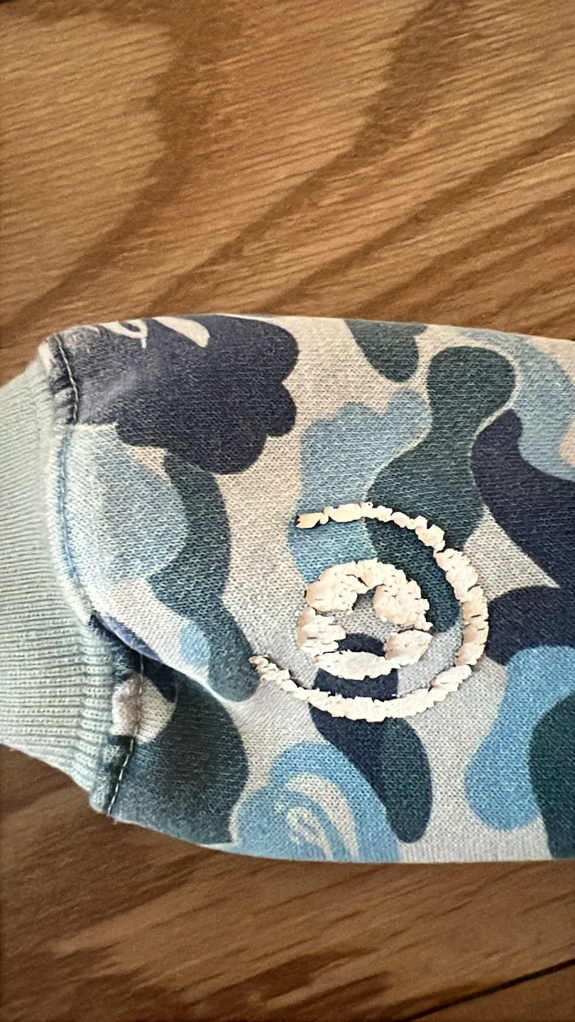 REAL BAPE Shark Full Zip Hoodie - Blue, Size M - photo 4
