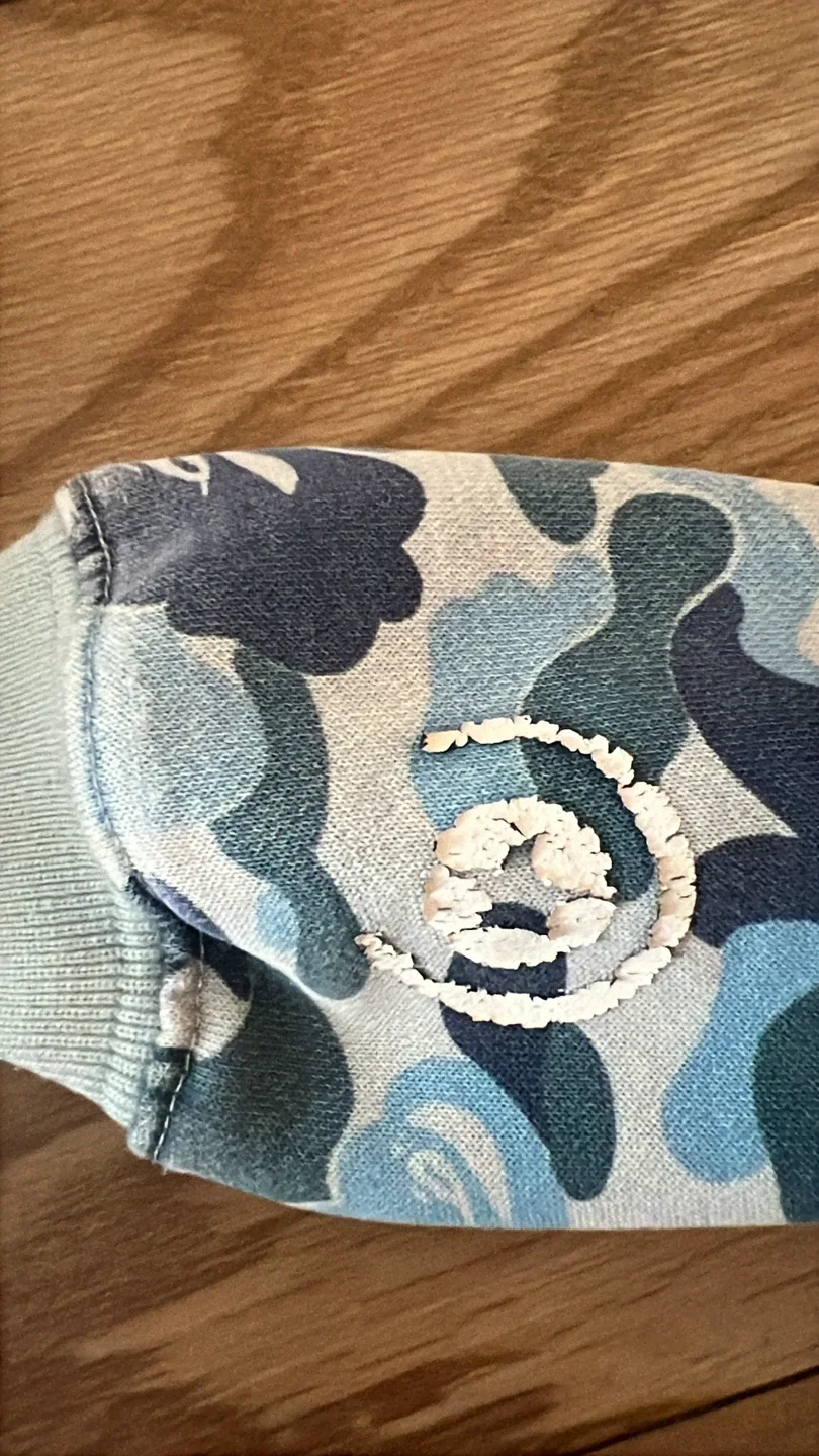 REAL BAPE Shark Full Zip Hoodie - Blue, Size M image indicator(4)