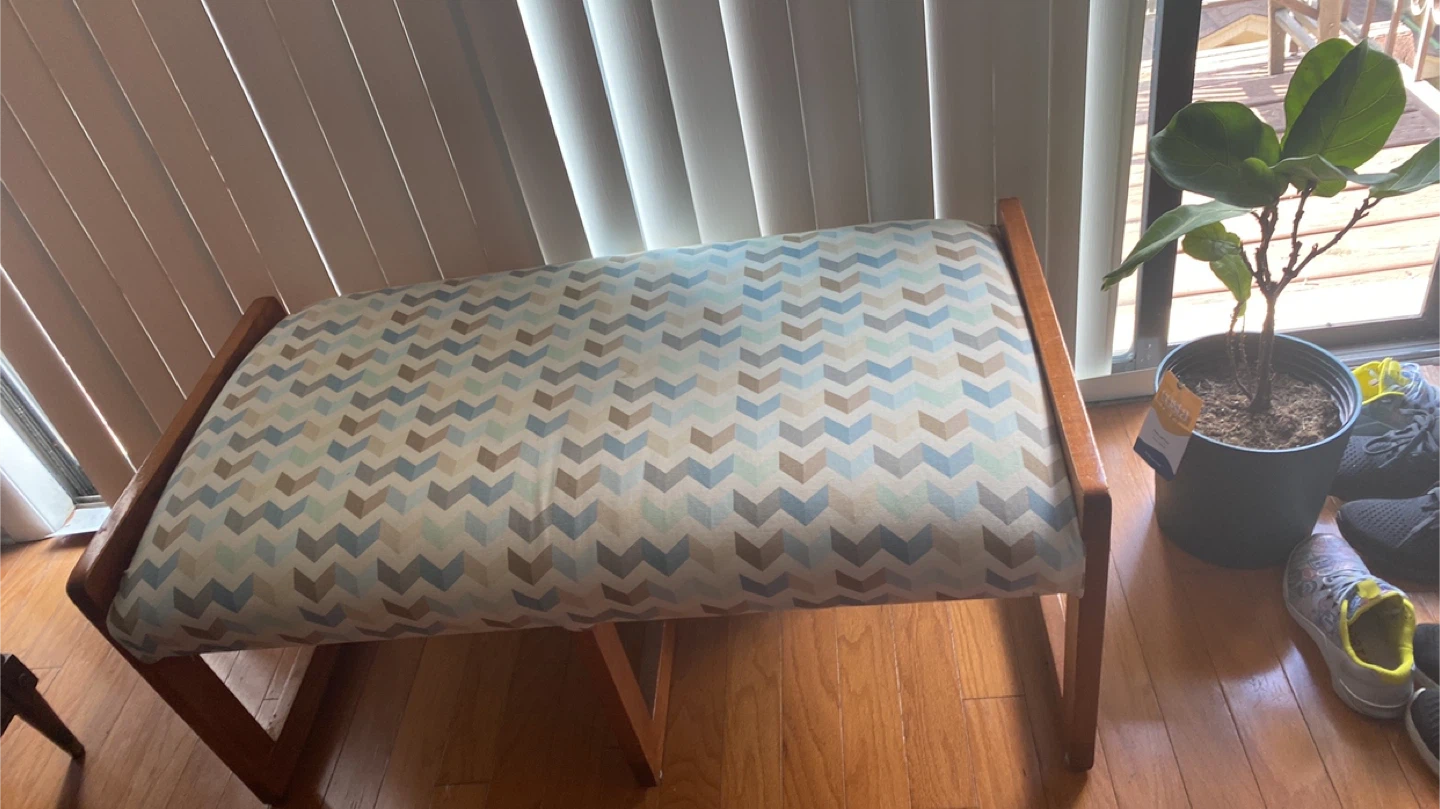 Two Upholstered Benches with Wood Frame