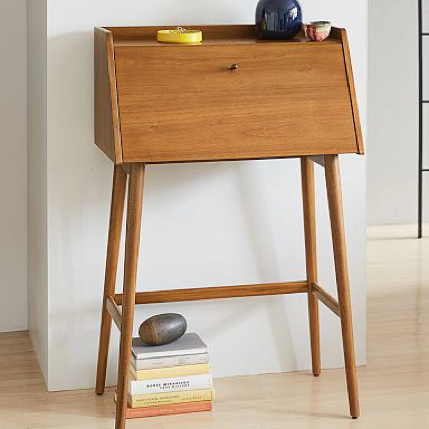 Mid-Century Modern Wood Secretary Desk - photo 2