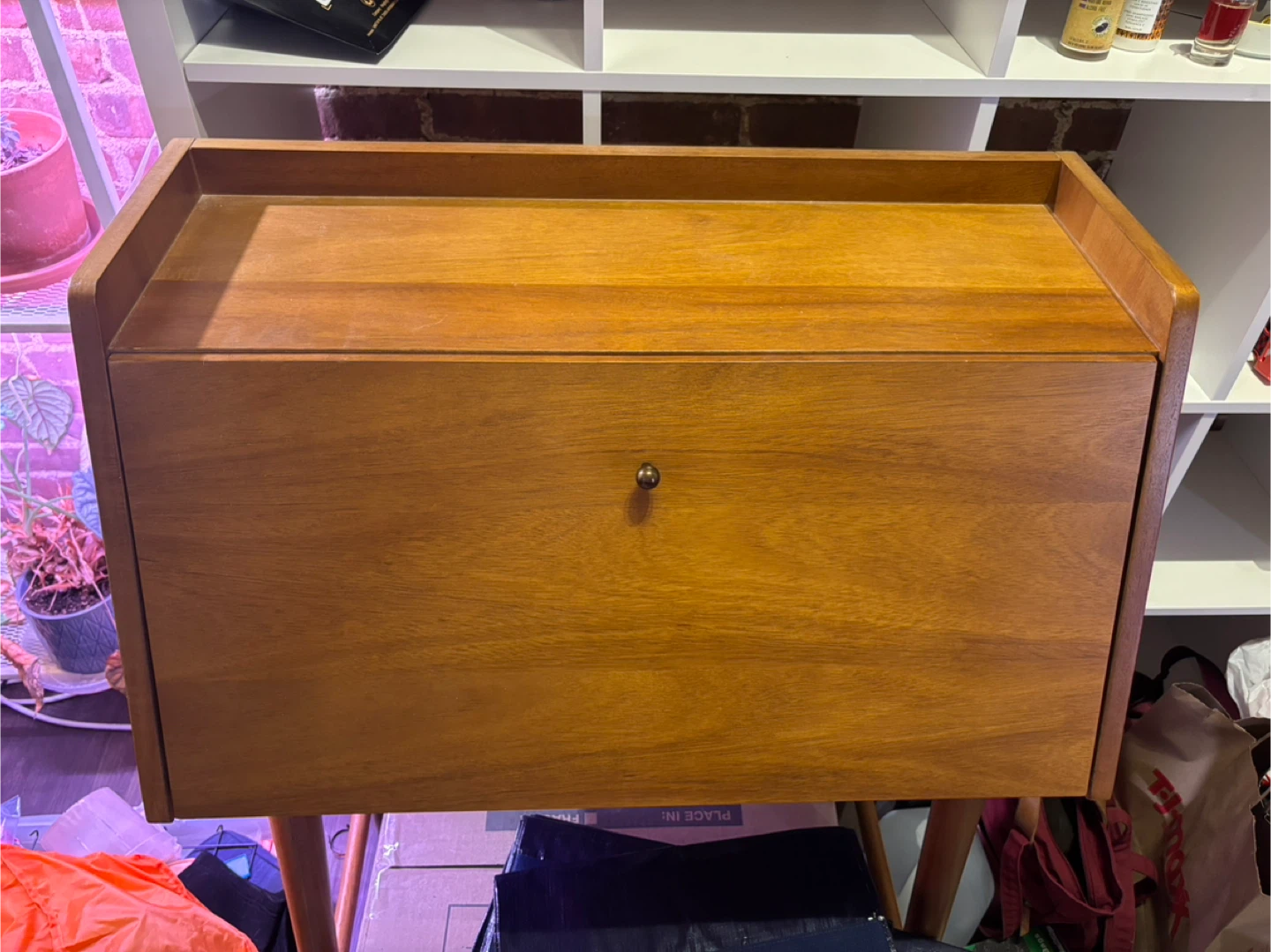 Mid-Century Modern Wood Secretary Desk