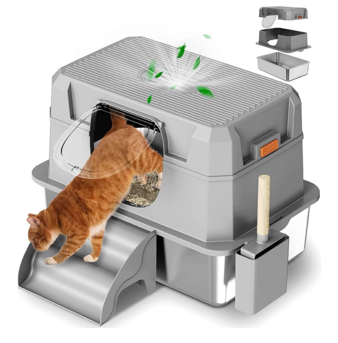 Gleegig Stainless Steel Cat Litter Box