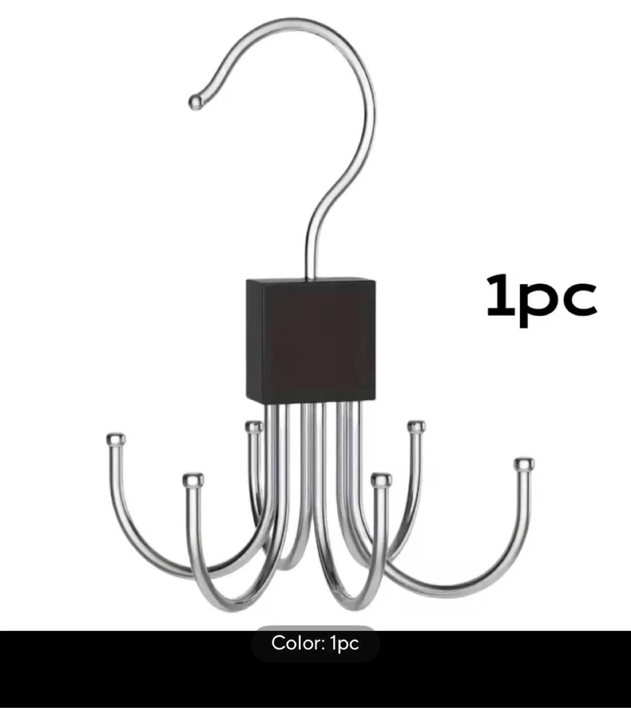 Rotating Hook Hanger - Silver & Black thumbnail