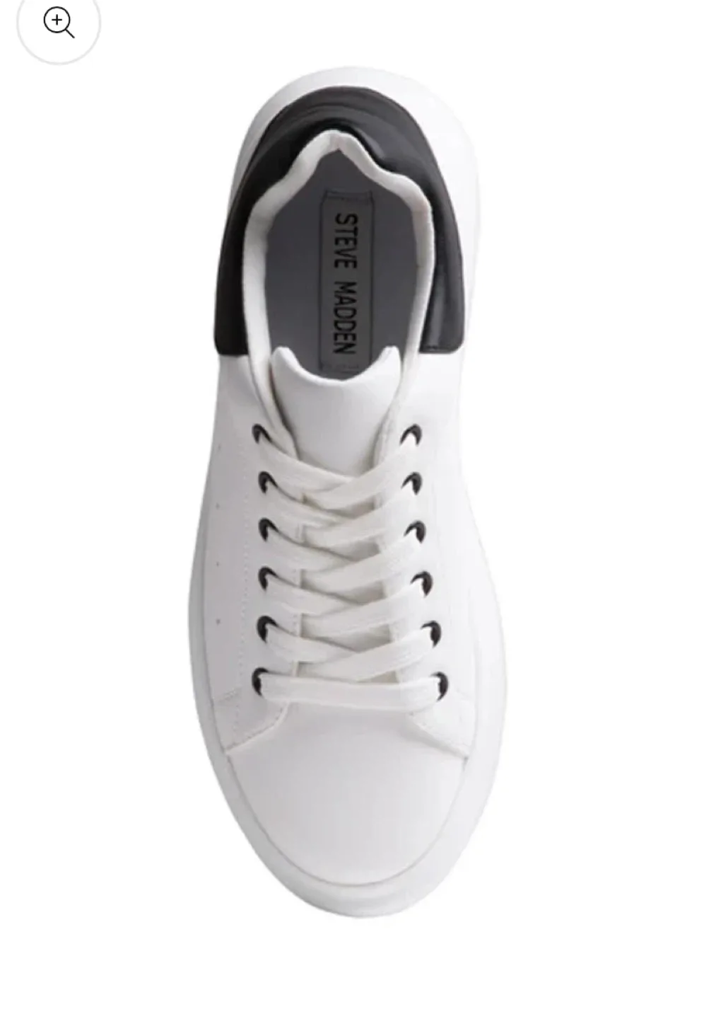 Women’s Steve Madden Zolla White/Black Sneakers - Size 8 image indicator(9)
