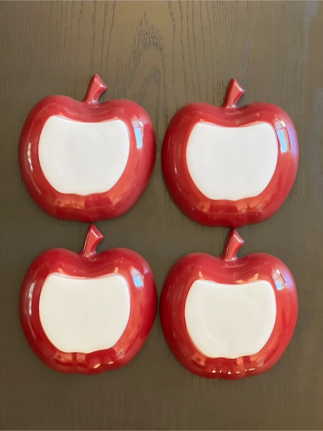 Hazel-Atlas "Orchard" red milk glass apple bowls - set of 4 image indicator(2)