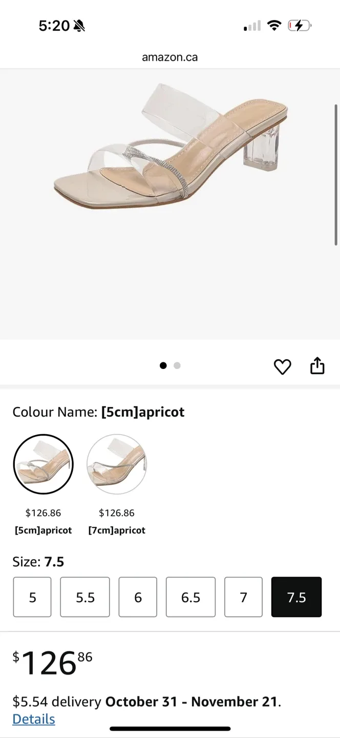 Apricot Clear Heel Sandals - Size 10 or 42 image indicator(4)