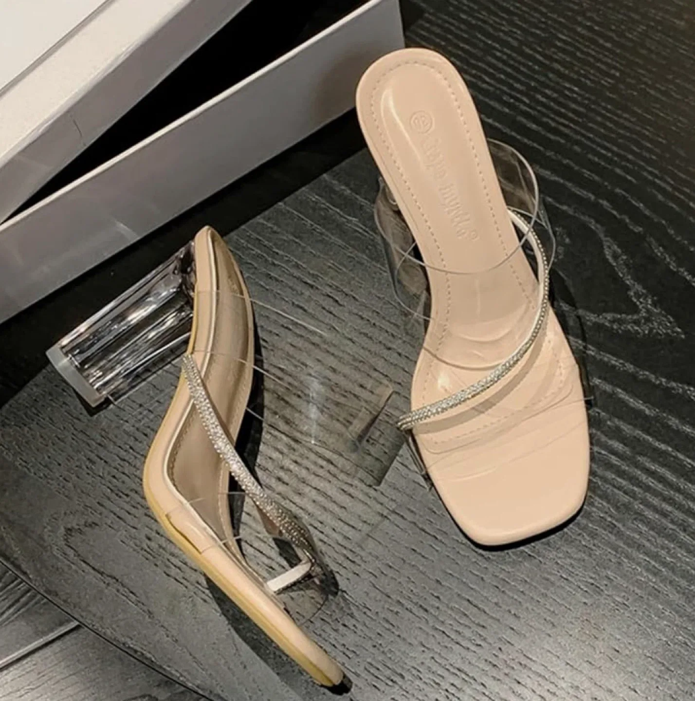 Apricot Clear Heel Sandals - Size 10 or 42 image indicator(2)