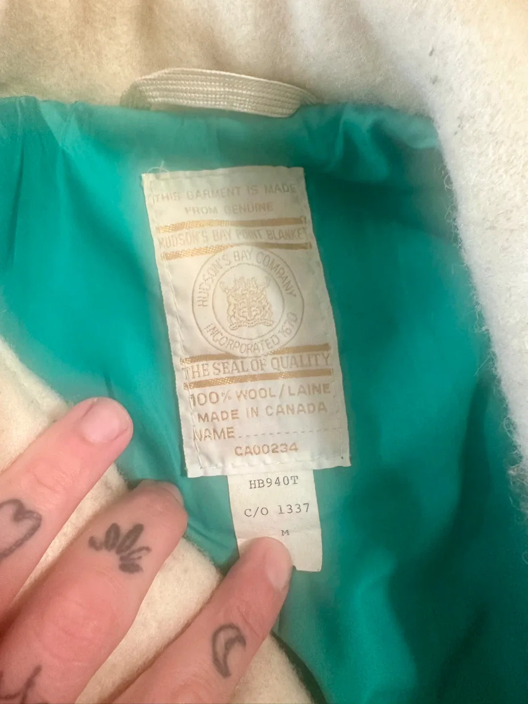 Vintage Hudson's Bay Wool Point Blanket Coat - Size M image indicator(2)