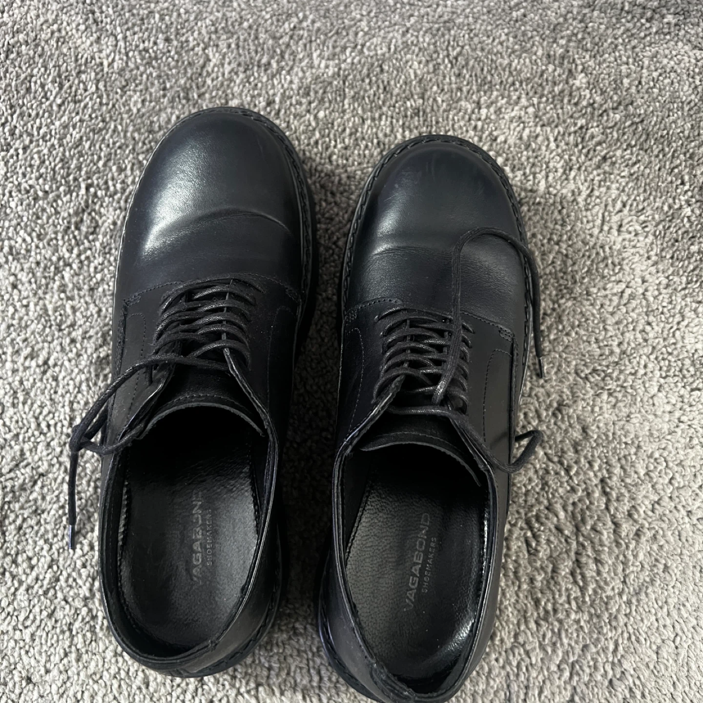 Vagabond Shoemakers Black Leather Oxford Shoes