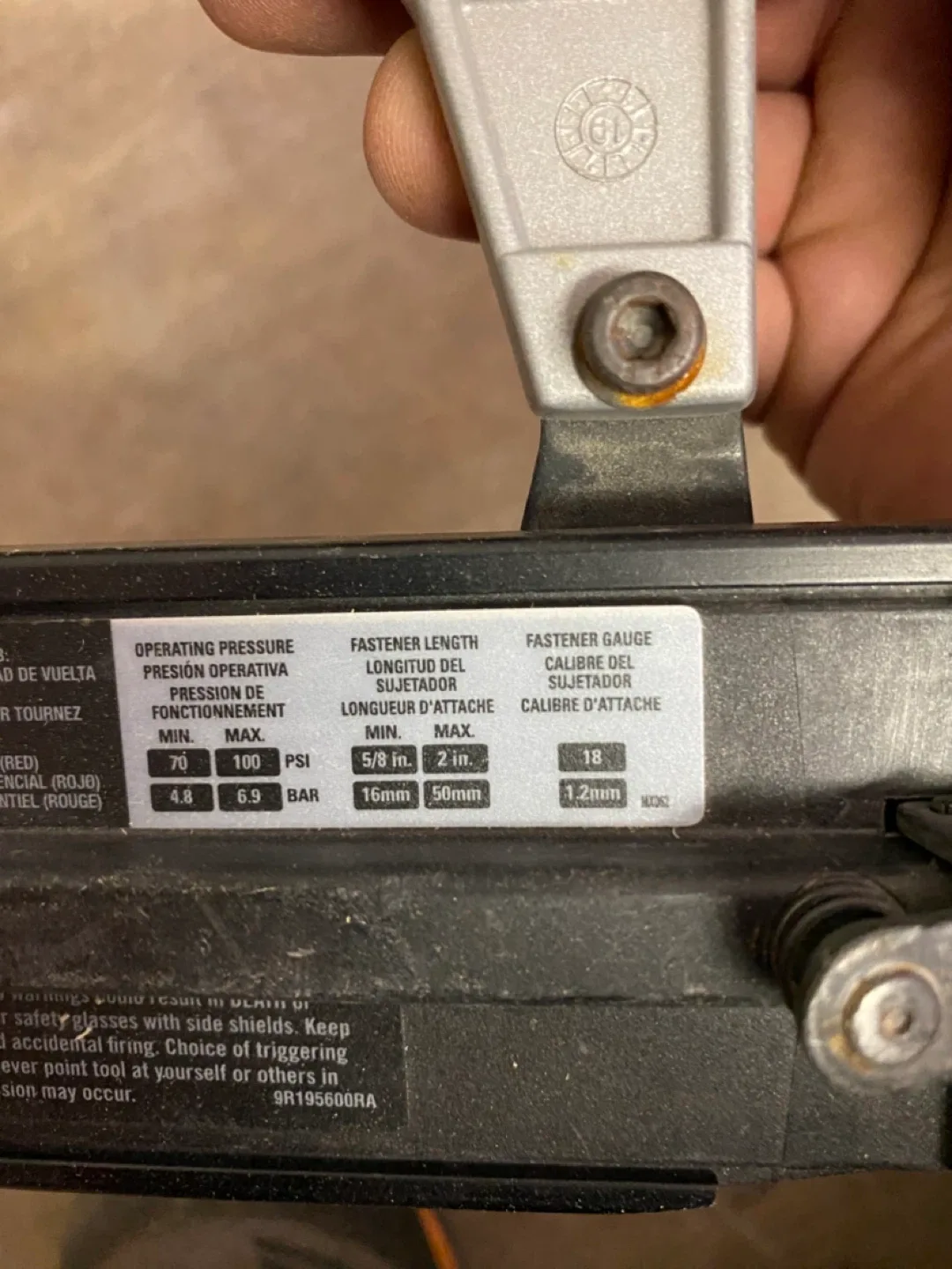 Porter Cable Nail Gun image indicator(2)