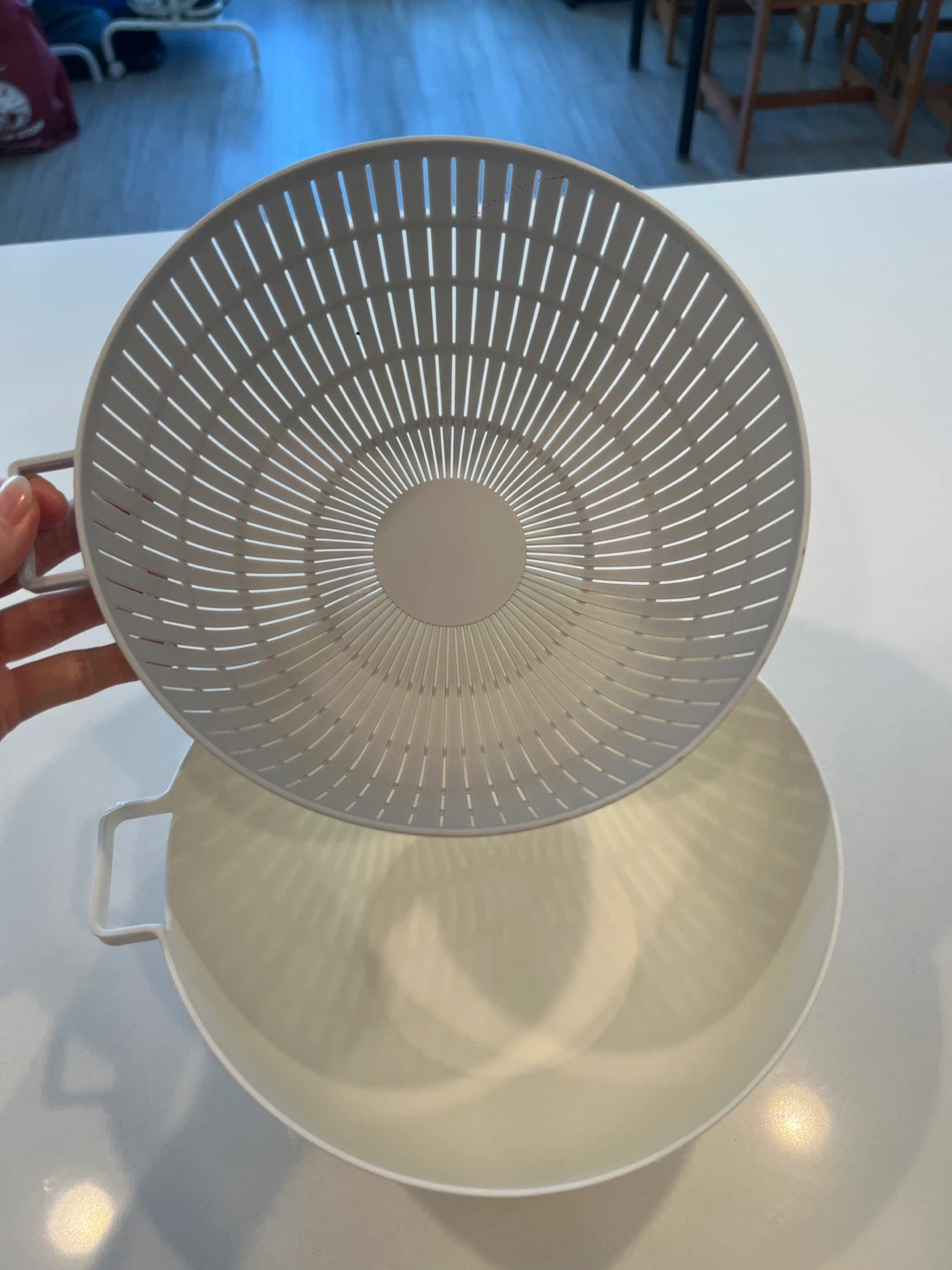 White Colander and Bowl Set