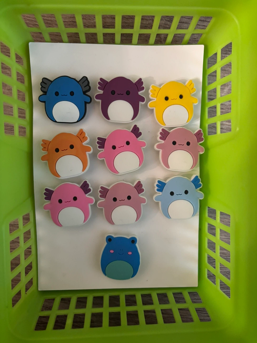 Cute squishmallow axolotl and frog Jibbitz charms