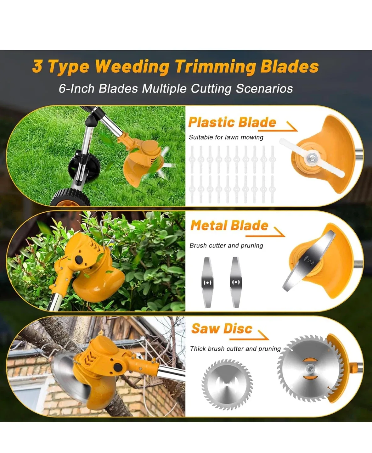 Lazenry Electric Weed Wacker with Wheels image indicator(3)