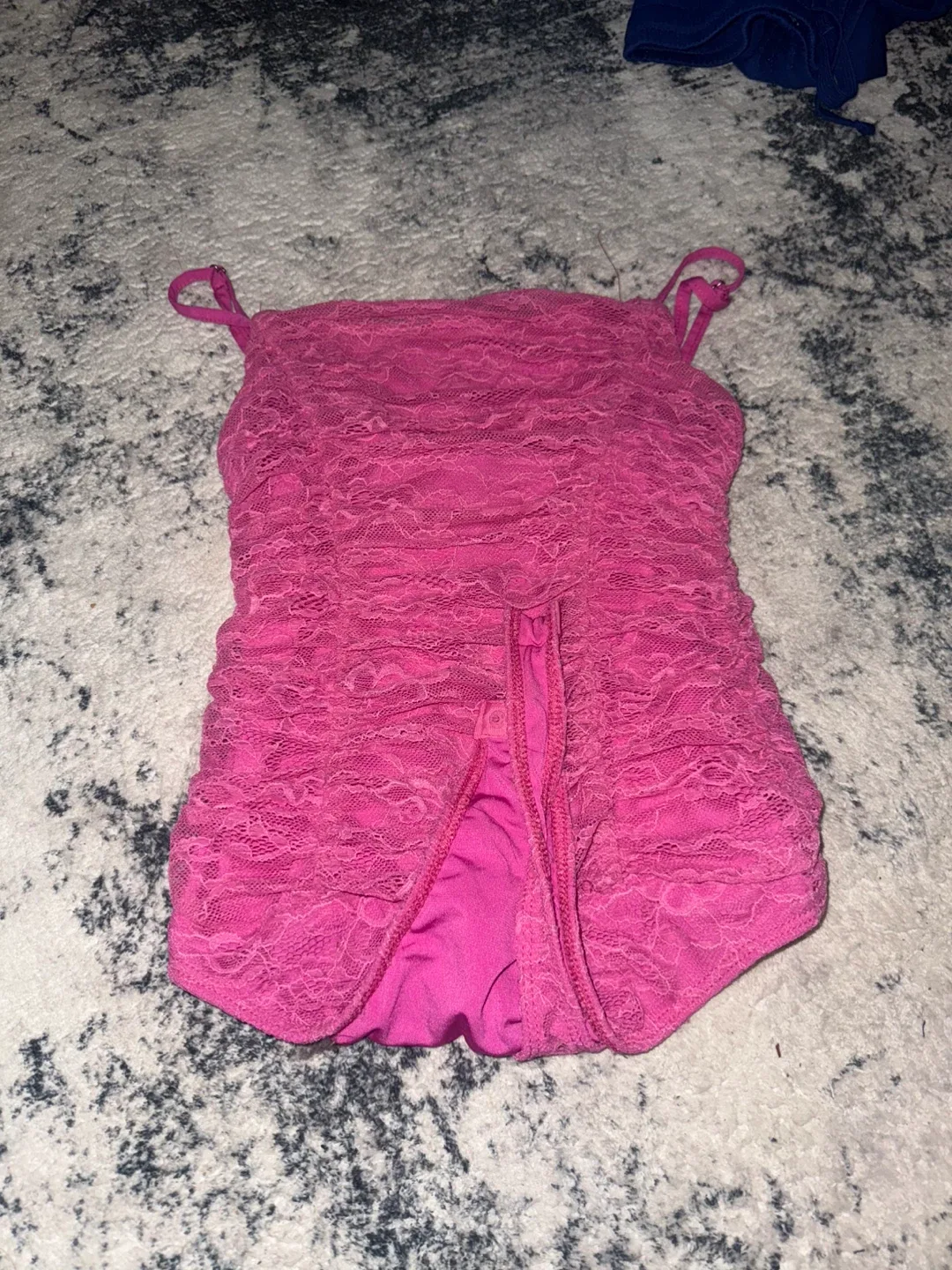 Forever 21 Pink Lace Bodysuit - Size Small thumbnail