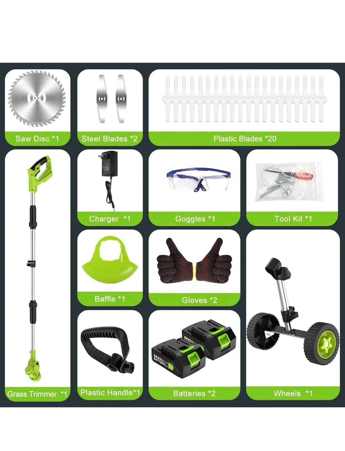 New 3-in-1 Cordless Grass Trimmer/Edger Kit image indicator(5)