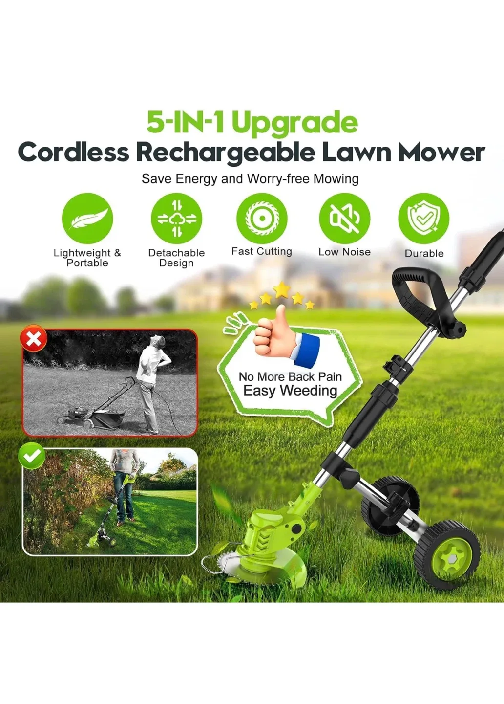 New 3-in-1 Cordless Grass Trimmer/Edger Kit image indicator(6)