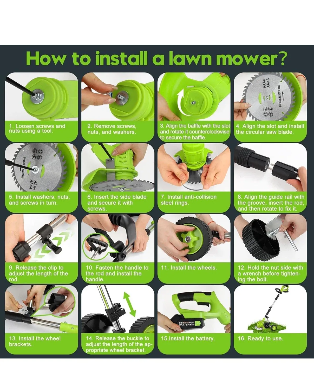 New 3-in-1 Cordless Grass Trimmer/Edger Kit image indicator(8)