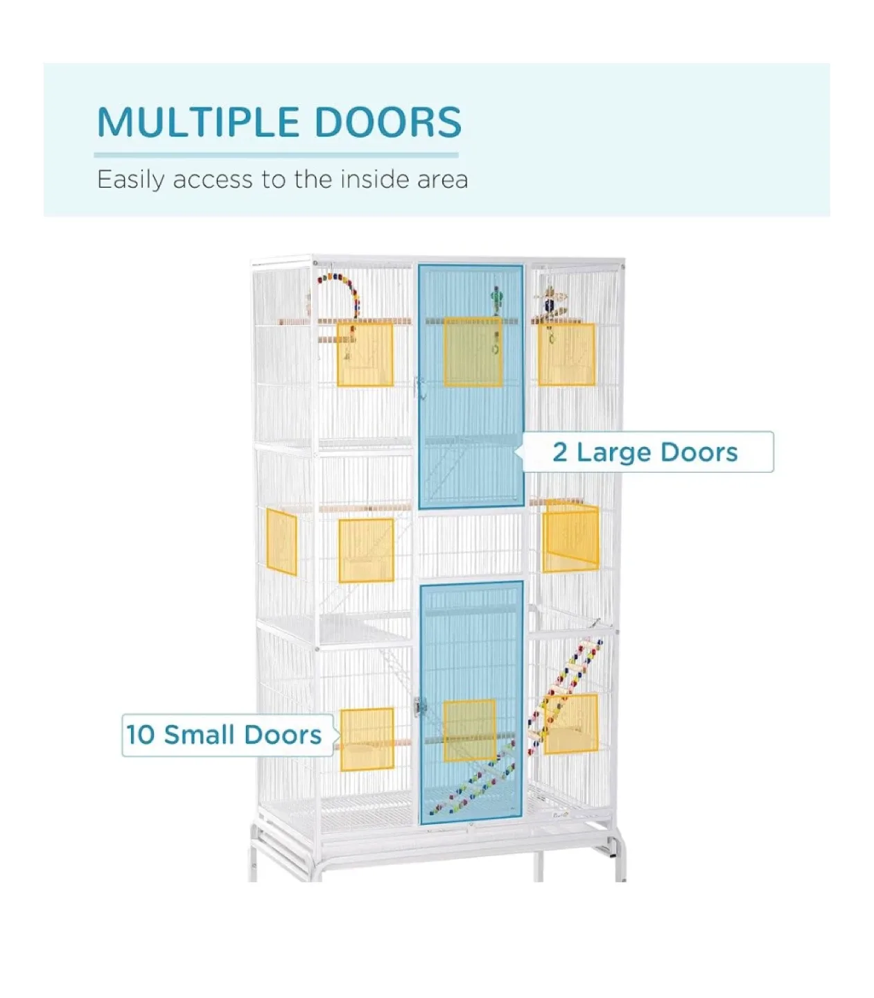 Large White Bird Cage - Like New! image indicator(6)