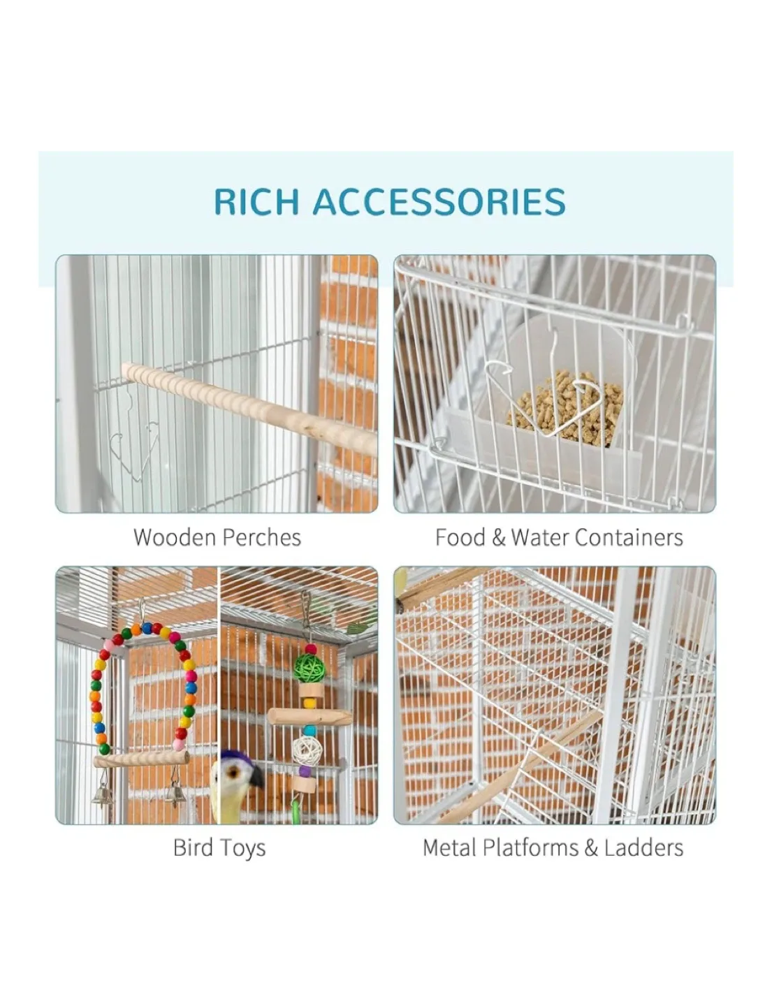 Large White Bird Cage - Like New! image indicator(9)