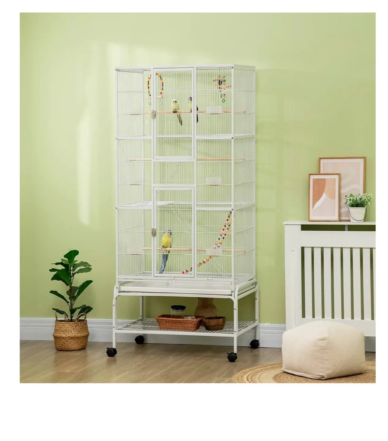 Large White Bird Cage - Like New! image indicator(5)