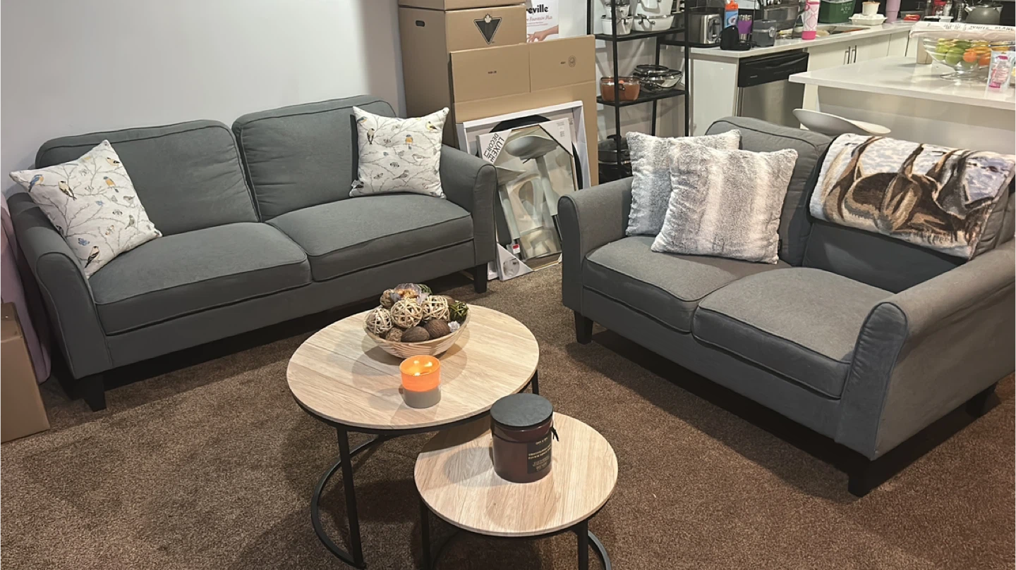 Grey Loveseat Sofa - Like New!