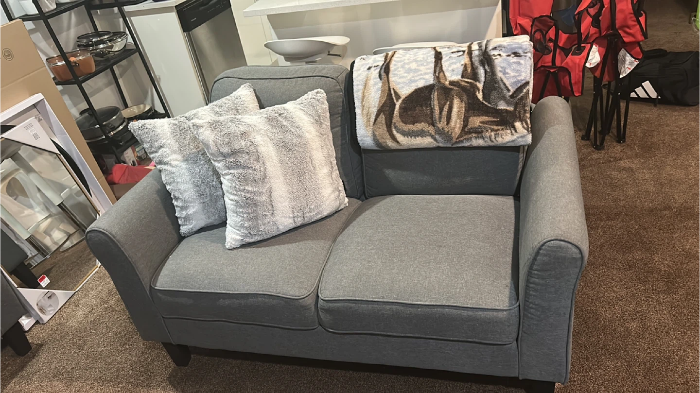 Grey Loveseat Sofa - Like New! - photo 2