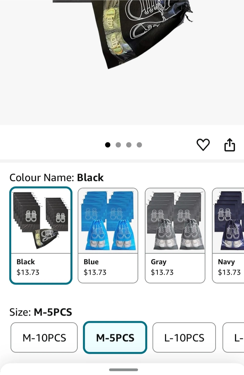 Black Shoe Bags - L-5PCS - New - photo 3