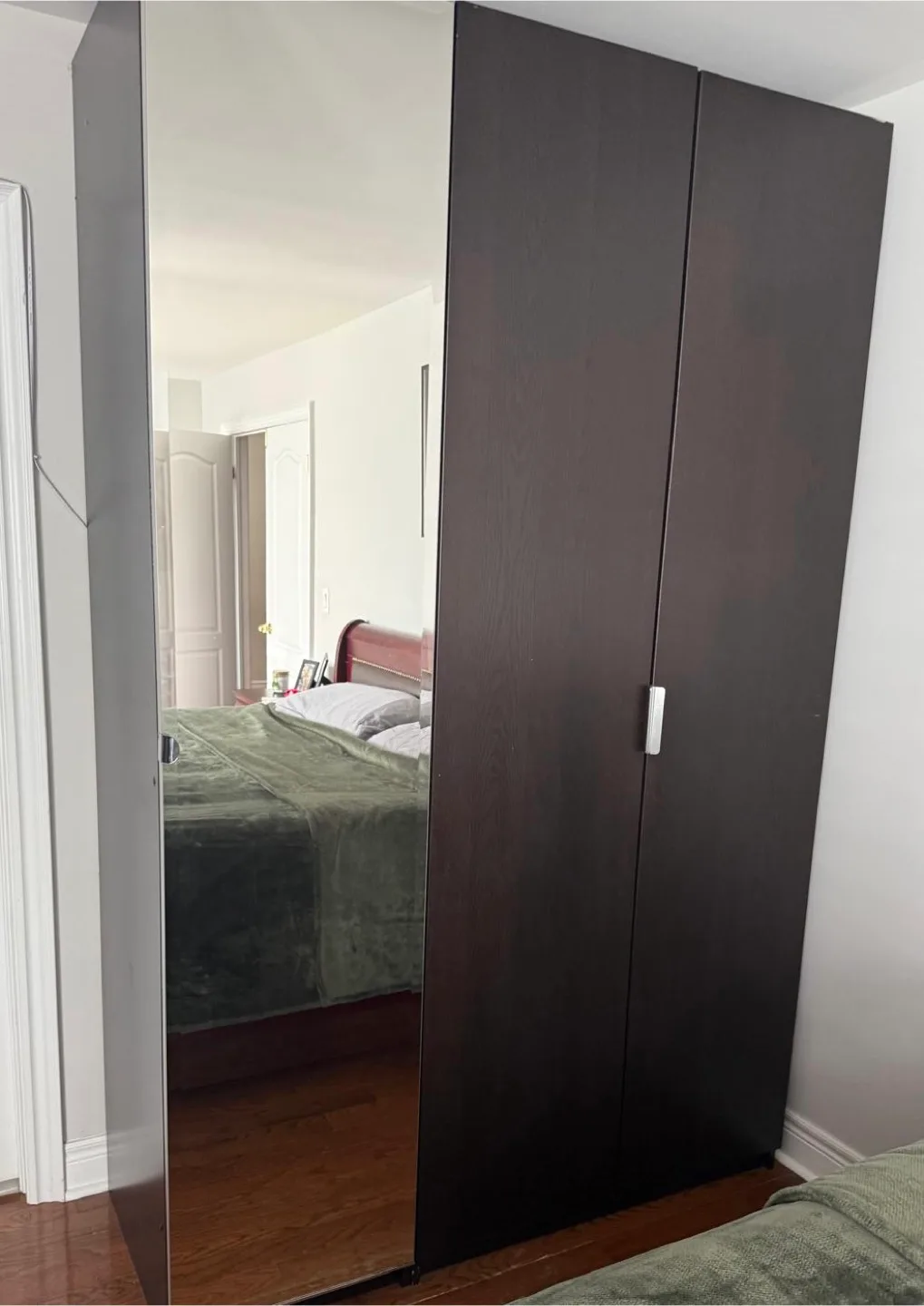 Dark Brown Wardrobe with Mirror Door very excellent condition image indicator(2)